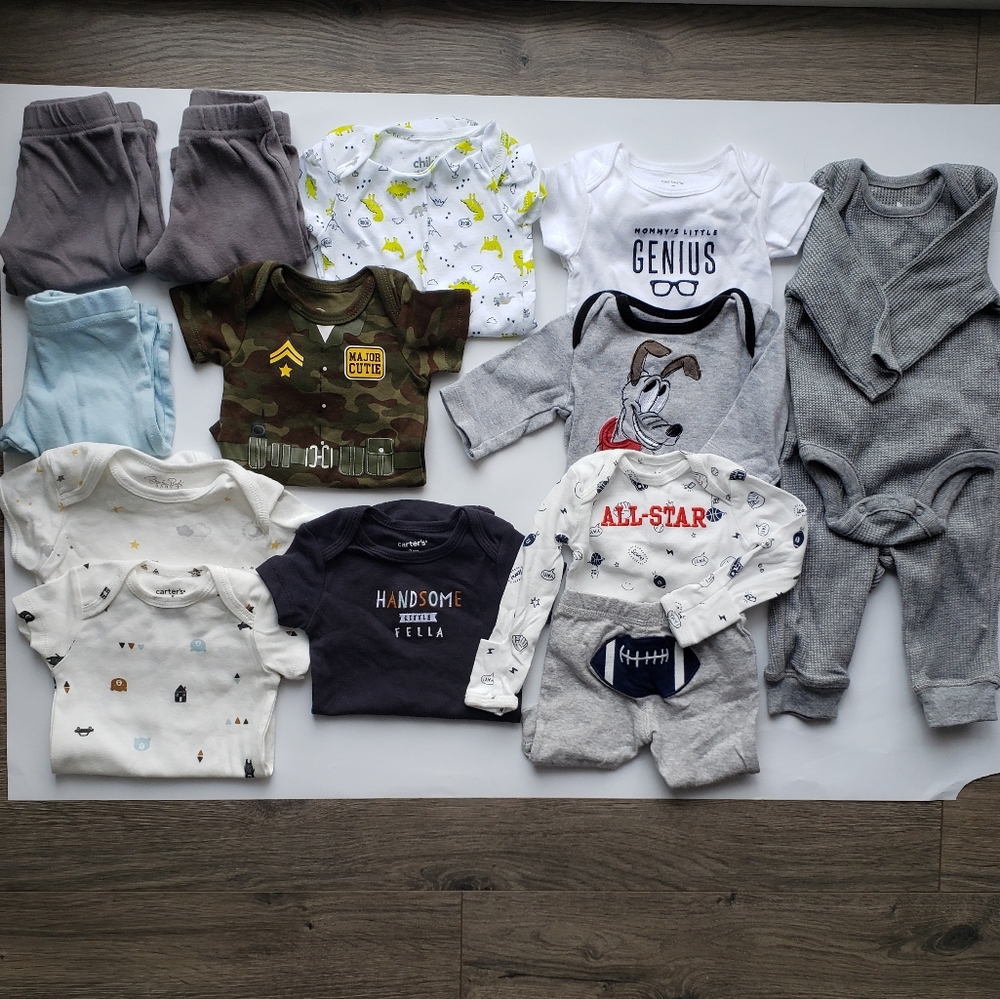 Baby boy's 14 piece newborn/ 0-3M/ 3M/ 3-6M bundle